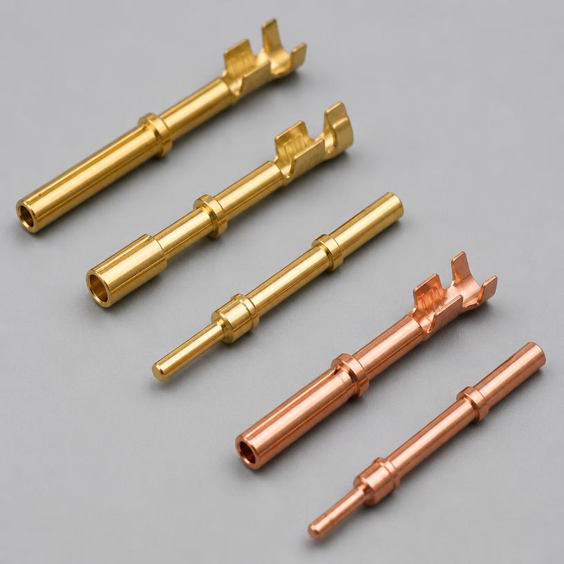 Crimping and soldering pins