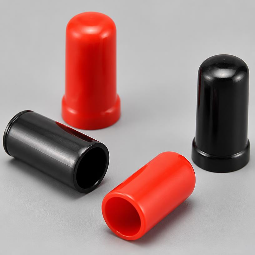 Red and black PVC terminal sleeve caps