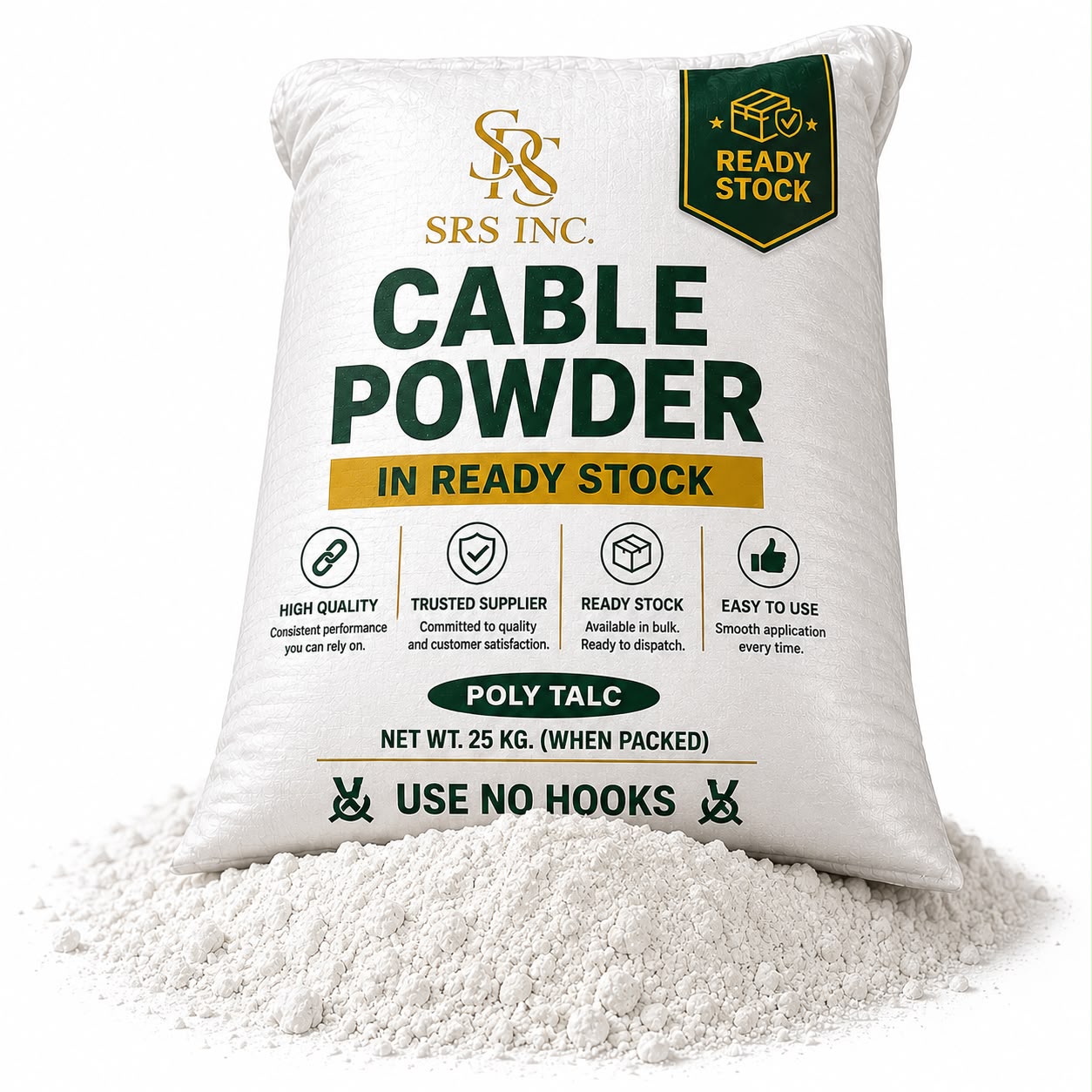 Cable powder poly talc bag
