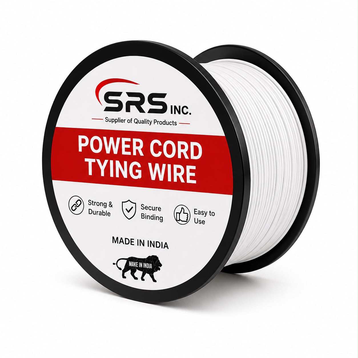 Spool of power cord tying wire